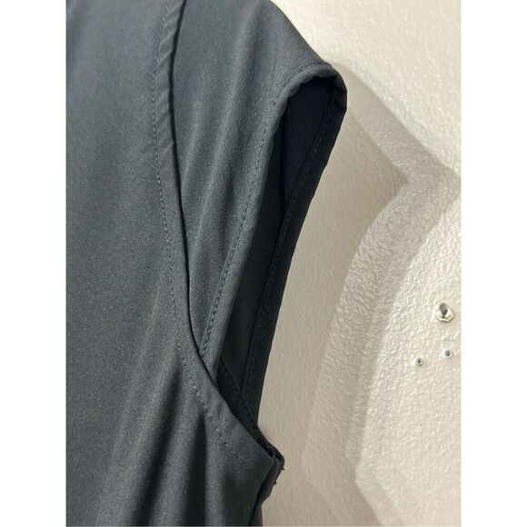 NWOT Albion Going Places Nylon Dress Black Cap Sleeves Drawstring Waist Women's - Picture 7 of 14